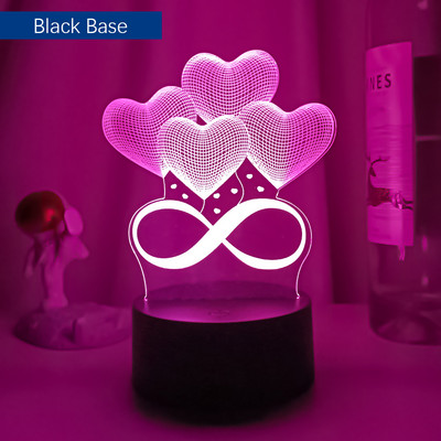 3D νυχτερινό φως για την Ημέρα του Αγίου Βαλεντίνου Αμοιβαίο Δώρο Λάμπα LED Marry Desktop Διακόσμηση Υπνοδωμάτιο Φώτα ατμόσφαιρας