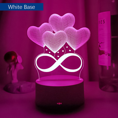 3D νυχτερινό φως για την Ημέρα του Αγίου Βαλεντίνου Αμοιβαίο Δώρο Λάμπα LED Marry Desktop Διακόσμηση Υπνοδωμάτιο Φώτα ατμόσφαιρας