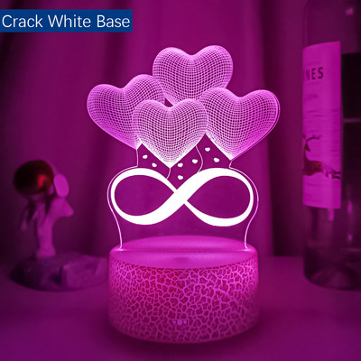 3D νυχτερινό φως για την Ημέρα του Αγίου Βαλεντίνου Αμοιβαίο Δώρο Λάμπα LED Marry Desktop Διακόσμηση Υπνοδωμάτιο Φώτα ατμόσφαιρας