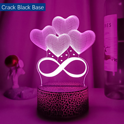 3D νυχτερινό φως για την Ημέρα του Αγίου Βαλεντίνου Αμοιβαίο Δώρο Λάμπα LED Marry Desktop Διακόσμηση Υπνοδωμάτιο Φώτα ατμόσφαιρας