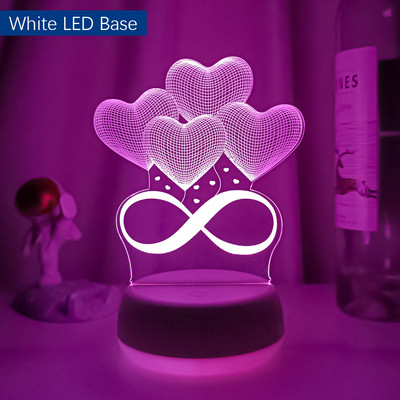 3D νυχτερινό φως για την Ημέρα του Αγίου Βαλεντίνου Αμοιβαίο Δώρο Λάμπα LED Marry Desktop Διακόσμηση Υπνοδωμάτιο Φώτα ατμόσφαιρας