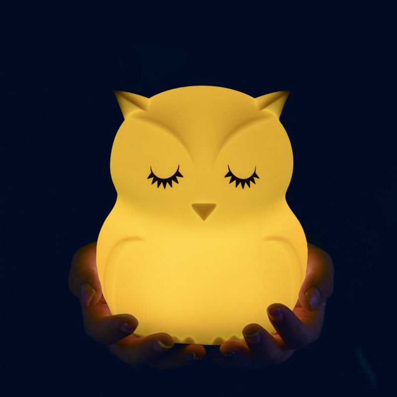 Owl Night Light Telecomandă Senzor tactil Temporizator reglabil Lumini LED reîncărcabile Lampă de noapte de noapte pentru copii Copii Bebeluși
