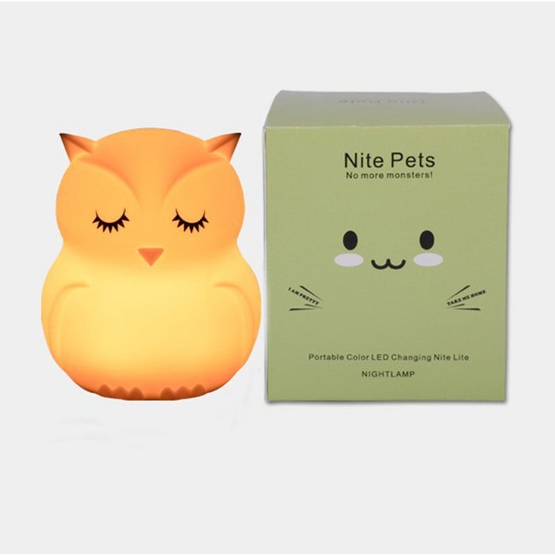 Owl Night Light Telecomandă Senzor tactil Temporizator reglabil Lumini LED reîncărcabile Lampă de noapte de noapte pentru copii Copii Bebeluși