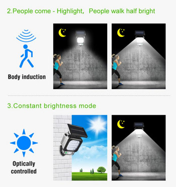 30 светодиода Слънчева светлина PIR Сензор за движение Слънчева мощност Нощна лампа LED Градинска светлина Външна сигурност Соларна стенна лампа Водоустойчива вътрешна