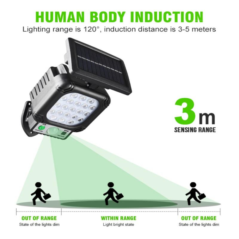 30 LED-uri Lumină solară Senzor de mișcare PIR Lampă de noapte cu energie solară Lumină de grădină cu LED Lampă de perete solară de securitate pentru exterior, impermeabilă pentru interior