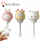 LED Chidren USB öövalgusti armas multikas öölamp karu kaugjuhtimispult beebile lapsele Magamistoa sisekujunduses voodivalgusti jõulukink