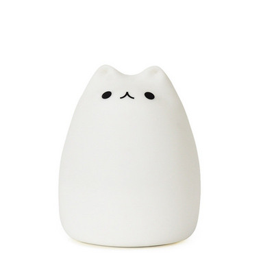 Nakts lampa USB Krāsains Silīcija Dzīvnieku Gaismas Kaķu Silīcija Pieskārienu Sensors LED Mīksts Elpojošs Multfilma Baby Cute