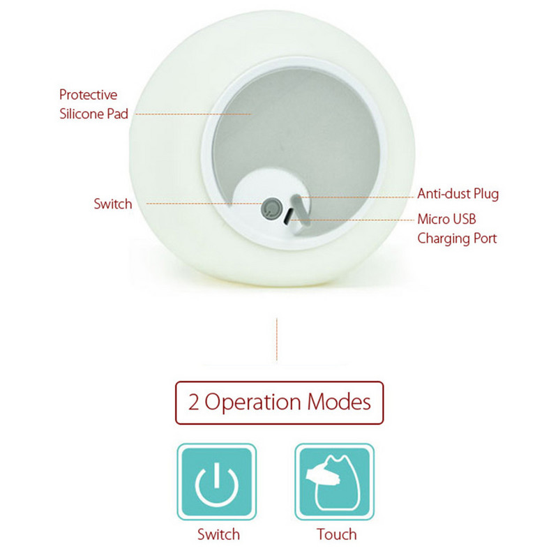 Nakts lampa USB Krāsains Silīcija Dzīvnieku Gaismas Kaķu Silīcija Pieskārienu Sensors LED Mīksts Elpojošs Multfilma Baby Cute