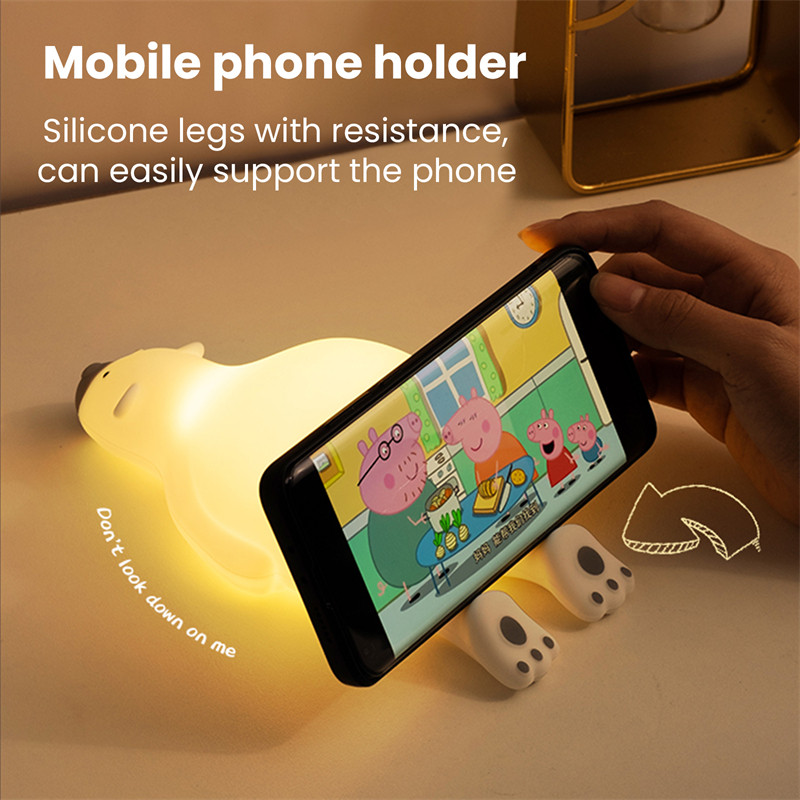 Medvjeđe noćne svjetiljke Led noćno svjetlo USB punjiva svjetiljka Crtana silikonska svjetiljka Dekoracija dječje spavaće sobe Rođendanski dar