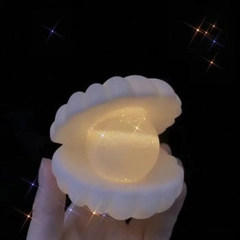 Pearl Shell Night Light Προστατευτικό φωτιστικό ματιών για διάβασμα Φορητά φώτα Led Φωτιστικά κρεβατοκάμαρας για κορίτσια Δώρο γενεθλίων Διακόσμηση σπιτιού