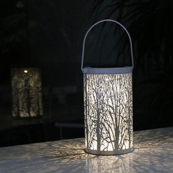 Ηλιακό φως LED Αδιάβροχο φως φαναριού Διακόσμηση εξωτερικού χώρου Κήπος Φώτα από σφυρήλατο σίδερο Οριζόντιο φως προβολέα