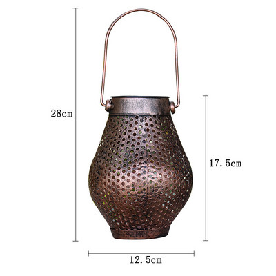 Lumină solară cu LED Lanternă impermeabilă Lumină pentru grădină în aer liber. Lumini din fier forjat. Lumină proiector pentru peisaj