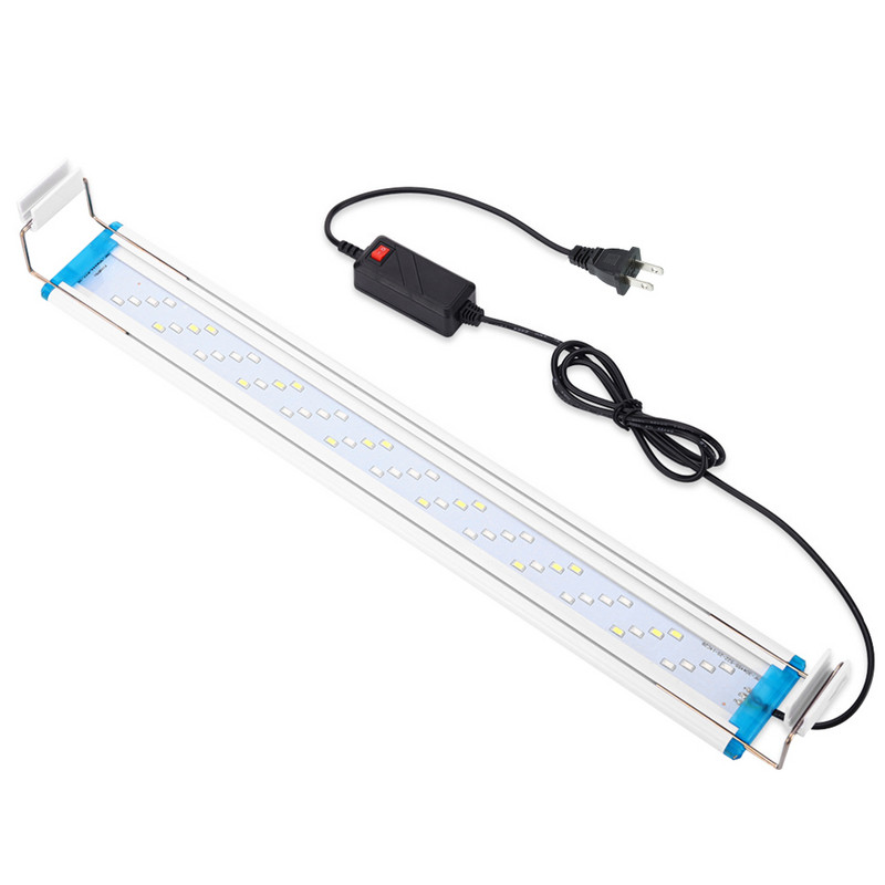 Lumini LED super subțiri pentru acvariu 90-260V cu clips pentru plante cu LED-uri pentru creșterea luminii extensibile, rezistente la apă, cu aprindere pentru rezervor de pește 18-58 cm