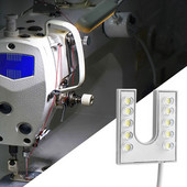 ES / JAV kištukas siuvimo mašinos apšvietimas 10 LED U formos pramoninio apšvietimo lempa Magnetiniai darbiniai žibintai gręžimo presams Darbo stalai