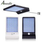 450 Lumeni 48 LED Lumină solară Trei moduri Negru Alb Impermeabil Lampă de gard de grădină de exterior Cu stâlp de montare sau nu