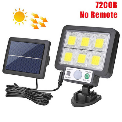 Lampă solară de perete cu LED-uri, 3 moduri, Lămpi cu senzor de mișcare, impermeabilă, Iluminat stradal de grădină, Lampă cu telecomandă pentru lumină de grădină.