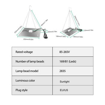 LED Grow Light 4000K Full Spectrum Ισχυρό φυτό φυτό φυτό φυτό αδιάβροχο λαμπάκι Ανάπτυξη φυτό για λουλούδια εσωτερικού χώρου Λαχανικά