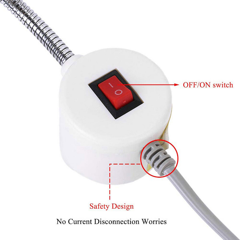 Lumină LED super luminoasă pentru mașină de cusut 10/20/30 LED Lampă de lucru cu gât de gâscă multifuncțională pentru strunguri, prese de găurit, bancuri de lucru