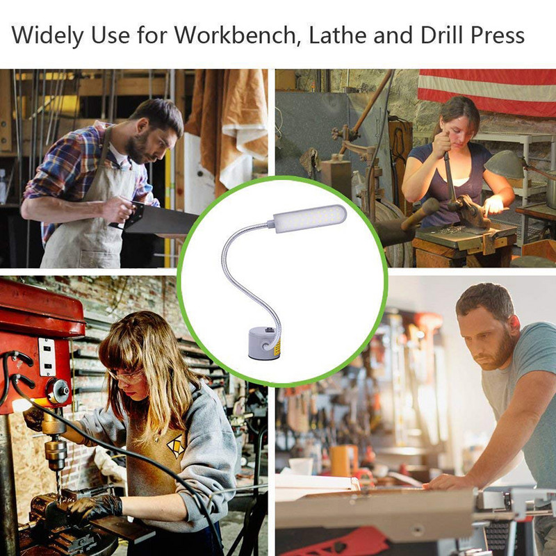Lumină LED super luminoasă pentru mașină de cusut 10/20/30 LED Lampă de lucru cu gât de gâscă multifuncțională pentru strunguri, prese de găurit, bancuri de lucru