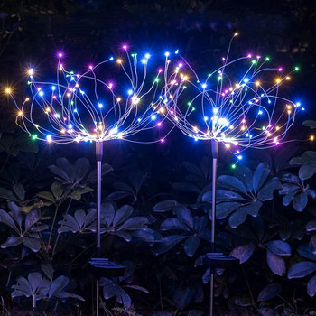 Външни соларни LED фойерверки 90/120/150 LED водоустойчива градинска пътека Вътрешен двор Фея Светлинна лампа за коледна украса