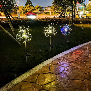 Външни соларни LED фойерверки 90/120/150 LED водоустойчива градинска пътека Вътрешен двор Фея Светлинна лампа за коледна украса