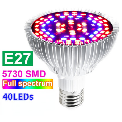LED Phyto Grow Light Phytolamp cu spectru complet E27 Bec pentru plante E14 Lampă UV pentru semințe de flori de seră Lumină LED de creștere hidroponică