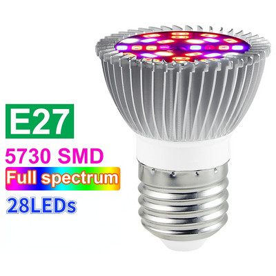 LED Phyto Grow Light Phytolamp cu spectru complet E27 Bec pentru plante E14 Lampă UV pentru semințe de flori de seră Lumină LED de creștere hidroponică