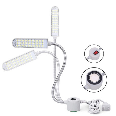Светлина за шевна машина LED осветление Студено бяло с превключвател Магнитна работна лампа за рамо с гъша шия за всички работни маси Струг Бормашина Преса