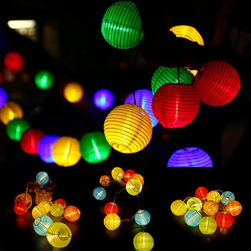 Ghirlandă de lumină solară în aer liber Lanternă solară lampă de grădină Lampă solară rezistentă la apă Ghirlandă de grădină cu lumină solară Decor de grădină