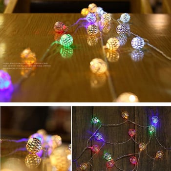 LED мароканска топка Crystal Ball String Light Градинска струна Lights Соларна лампа Power LED String Fairy Solar гирлянди Декоративни светлини