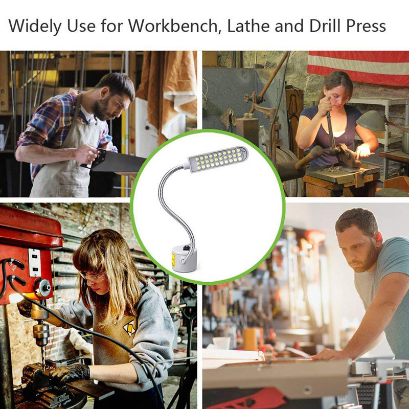 Rūpnieciskā apgaismojuma šujmašīna LED gaismas Daudzfunkcionāla elastīga darba lampa Magnētiskā šūšanas gaisma urbjspiedes virpai