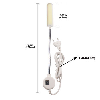 Супер ярка 6W COB LED лампа за шевна машина AC110-265V Магнитна монтажна основа Лампа за гъша шия за осветление на всички шевни машини