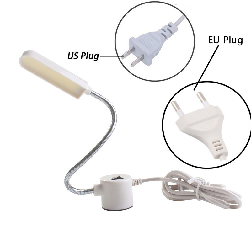 Super Bright 6W COB varrógép LED lámpa AC110-265V mágneses rögzítő talp hattyúnyak lámpa minden varrógép világításhoz