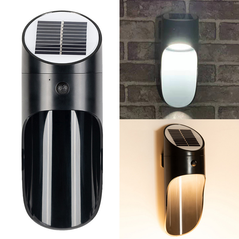 Mikrohullámú érzékelős fali lámpa LED napelemes lámpa IP65 vízálló napelemes lámpa kerti út kerítéshez terasz dekor kültéri világítás