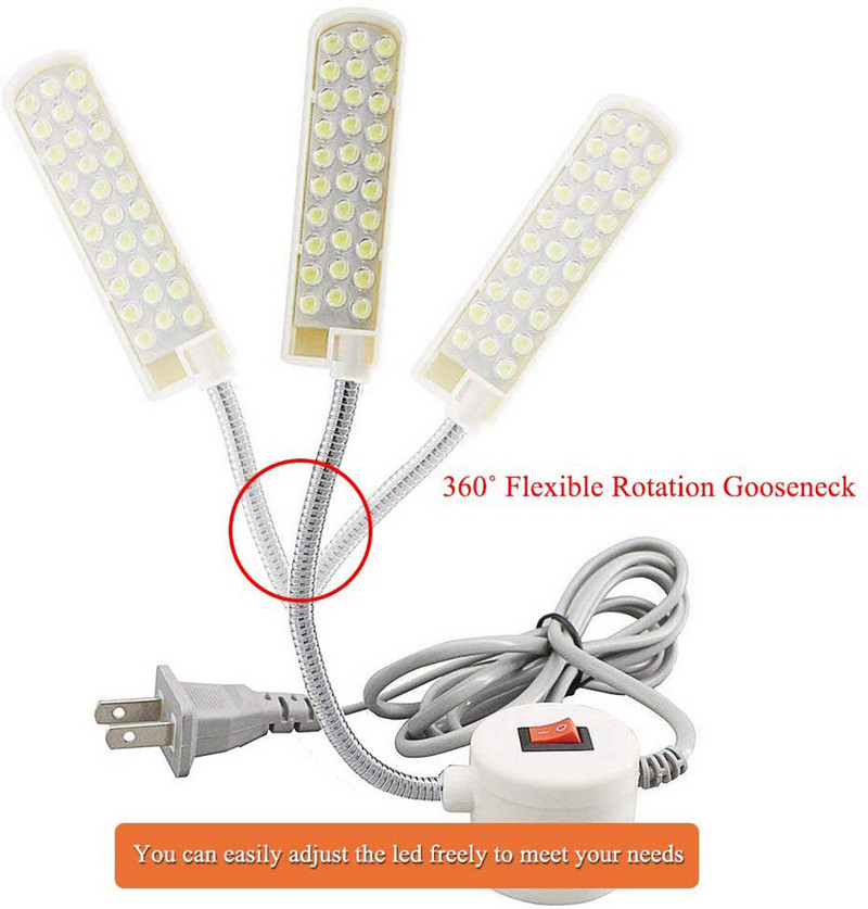 Pramoninis apšvietimas 10/20/30 LED siuvimo mašinos šviesos magnetinis tvirtinimo pagrindas žąsies kaklelio lempa visiems siuvimo mašinų apšvietimams