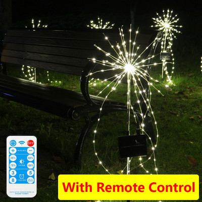 Grădină solară Flori decorative Lumini de artificii în aer liber 200 LED Lumină de peisaj impermeabilă pentru grădină, curte, curte, alee, gazon