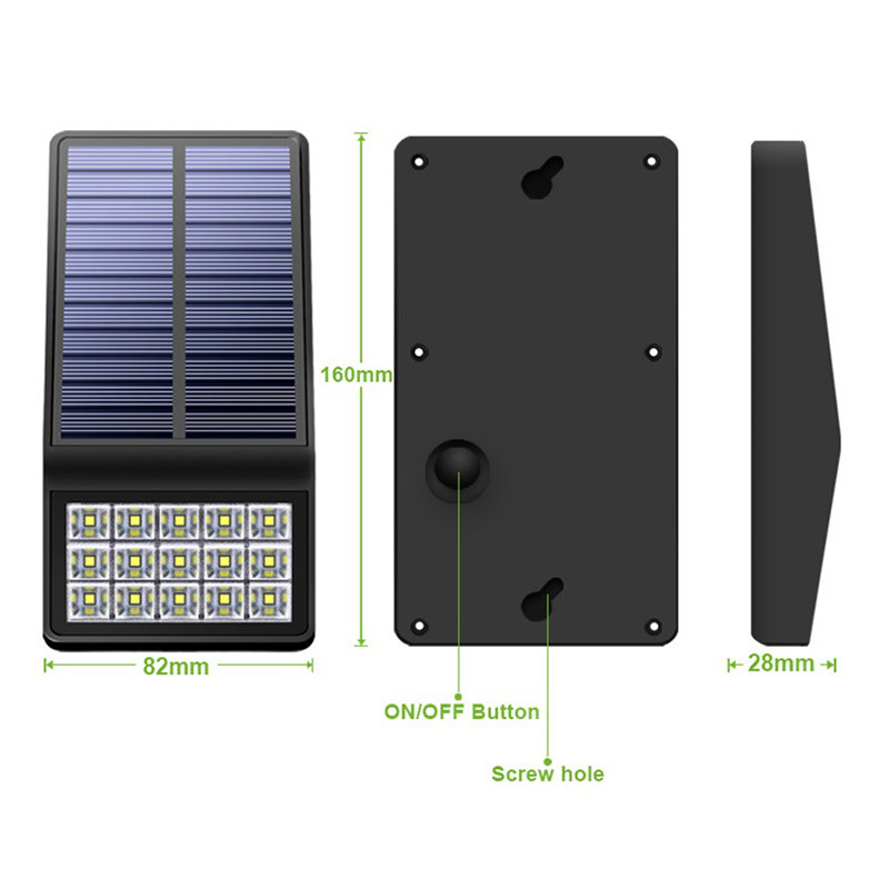 Led päikesevalgusti välistingimustes veekindel turvalambi andur tänava päikesevalguse IP65 veekindel seinalamp Path Garden Garaaži jaoks