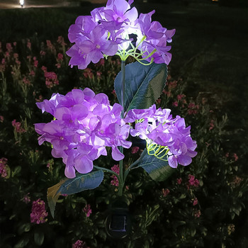 Λουλούδι ορτανσία ηλιακό φως LED Φωτιστικό κήπου εξωτερικού χώρου Αδιάβροχο ηλιακό μονοπάτι Φώτα κήπου Αυλή λαχανικών Διακόσμηση εξοχικού σπιτιού