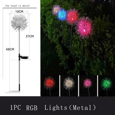 Lumini solare în aer liber din sârmă de păpădie la sol Lampă impermeabilă din sârmă de aluminiu, grădină, gazon, curte, lampă pentru festival