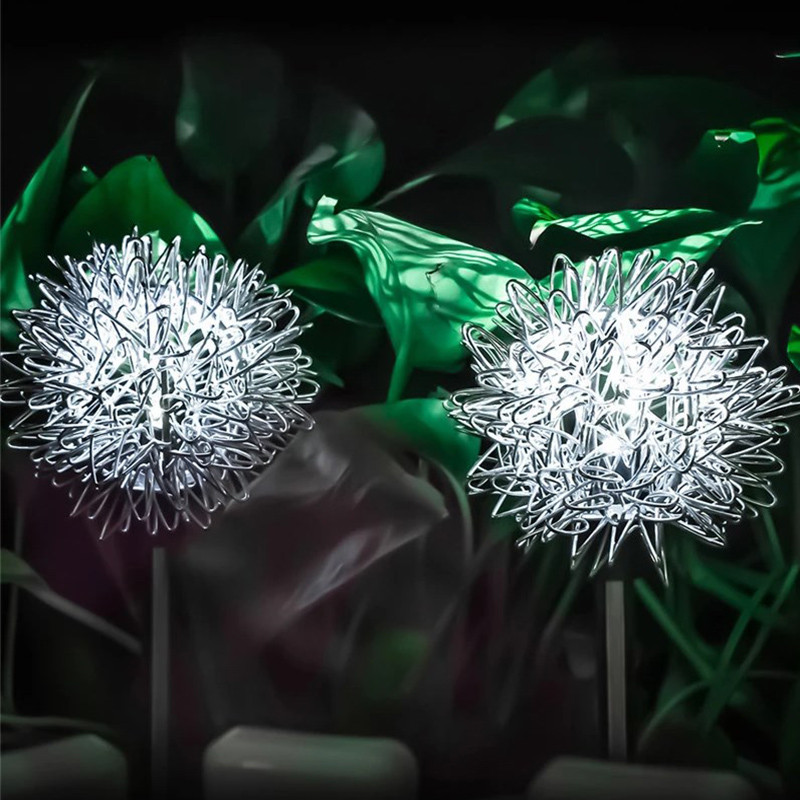 Lumini solare în aer liber din sârmă de păpădie la sol Lampă impermeabilă din sârmă de aluminiu, grădină, gazon, curte, lampă pentru festival