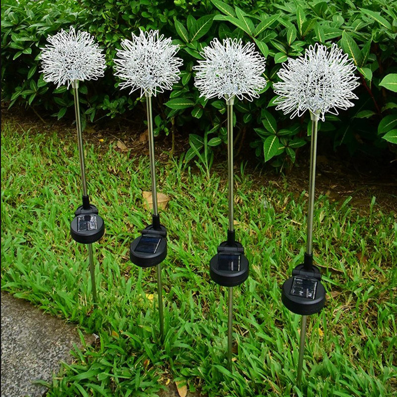 Lumini solare în aer liber din sârmă de păpădie la sol Lampă impermeabilă din sârmă de aluminiu, grădină, gazon, curte, lampă pentru festival