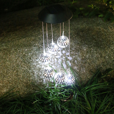 Napelemes szélcsengő fény Intelligens fényvezérlő kerti lámpa kültéri vízálló függőlámpa otthoni partikhoz, udvari udvar dekorációjához