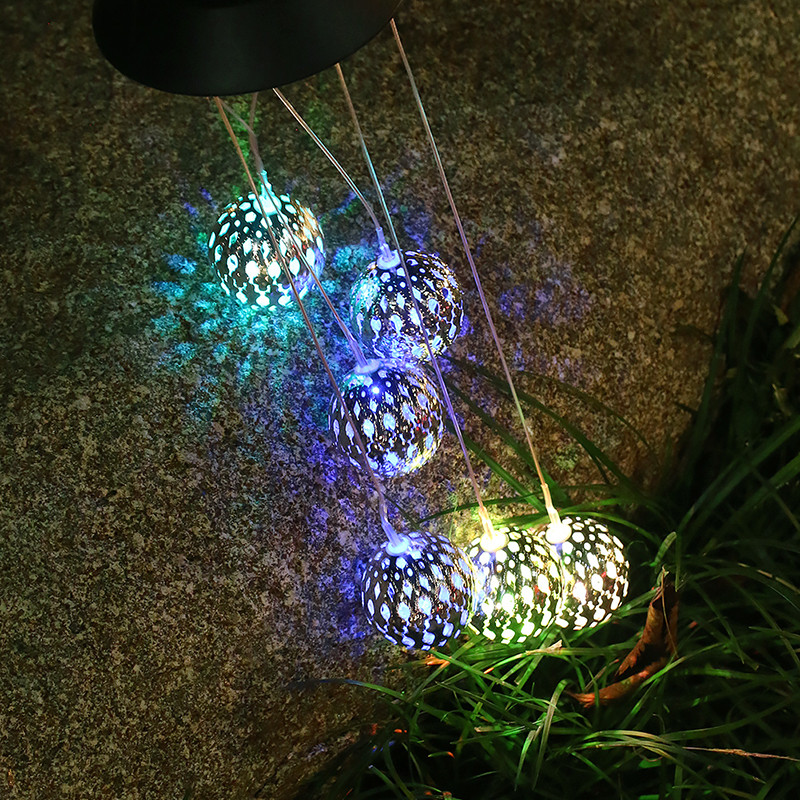 Napelemes szélcsengő fény Intelligens fényvezérlő kerti lámpa kültéri vízálló függőlámpa otthoni partikhoz, udvari udvar dekorációjához