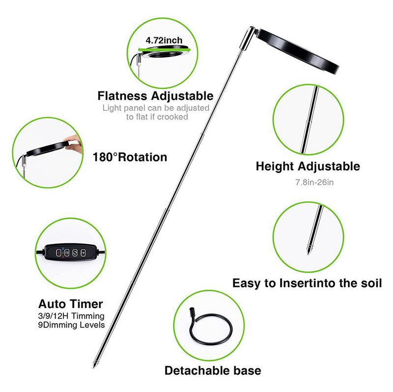 Lumină pentru creșterea plantelor cu spectru complet LED USB retractabil pe înălțime, reglabilă automată, birou cu sincronizare, lumină de umplere a plantelor