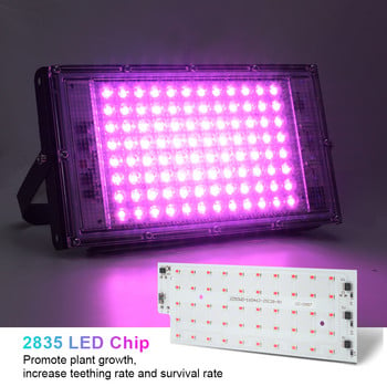 LED Grow Light 50W 100W 220V With EU Plug Led Full Spectrum Grow λαμπτήρες για υδροπονικό LED προβολέα θερμοκηπίου