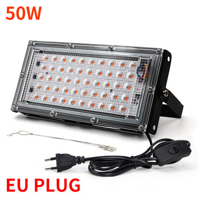 Lampă de creștere cu LED 50W 100W 220V cu priză UE Lămpi de creștere cu spectru complet LED pentru proiector cu LED hidroponic cu efect de seră