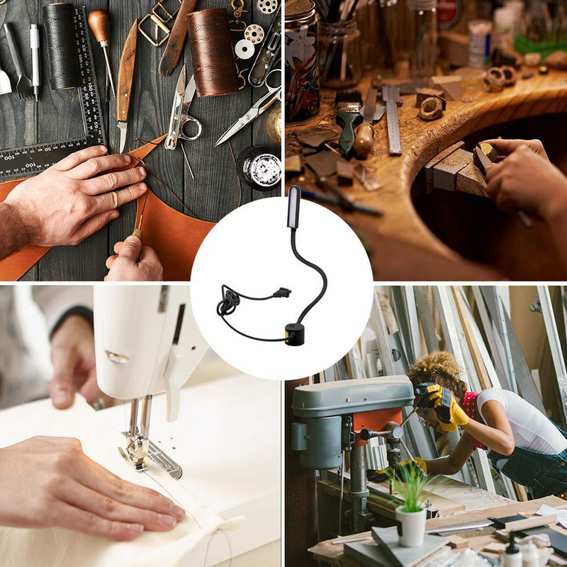 Prigušiva 30 LED svjetiljka za šivaći stroj Industrijska rasvjeta Višenamjenska fleksibilna radna svjetiljka s magnetom za tokarski stroj za bušilicu