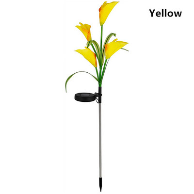 Lumini solare de gradina cu 4 capete Calla Lily 7 culori schimbatoare lumini exterioare pornire/oprire automata lumini de gazon flori de simulare impermeabila