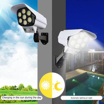 77 LED слънчева светлина Сензор за движение Защитна манекенна камера Безжична външна прожекторна светлина IP65 Водоустойчива стенна лампа за домашна градина