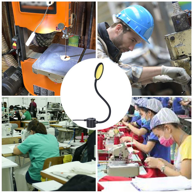 3W/6W/8W magnetinės drabužių siuvimo mašinos šviesa 360° lankstus žąsies kaklelis COB presai Darbiniai naktiniai šviestuvai pramoniniam apšvietimui